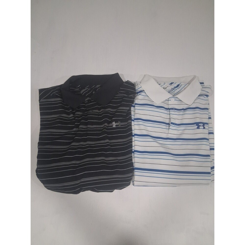 Lot Of 2 Under Armour Heatgear Golf Polo Shirts Mens XL Performance Stretch